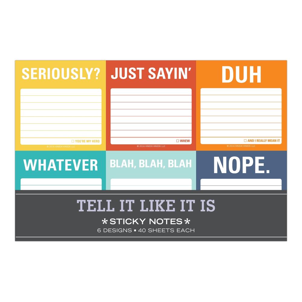 Knock Knock Tell It Like It Is Sticky Note Packet, 9781601069078