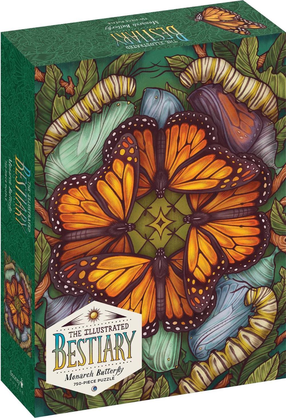 The Illustrated Bestiary Puzzle: Monarch Butterfly (750 pieces) - ISBN: 9781635864045