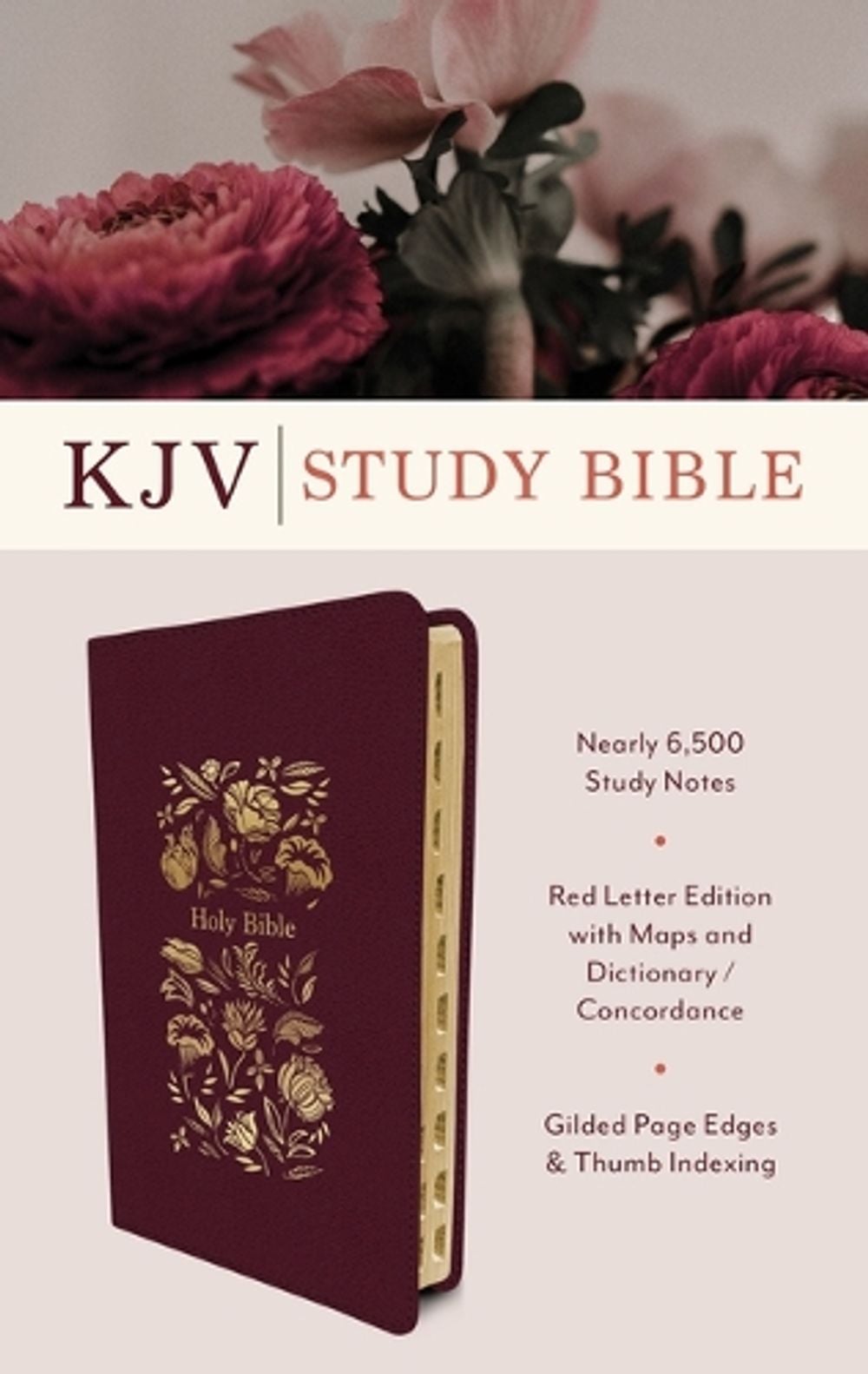 The KJV Study Bible, Indexed [Crimson Bouquet] by Christopher D. Hudson - ISBN: 9781636096070
