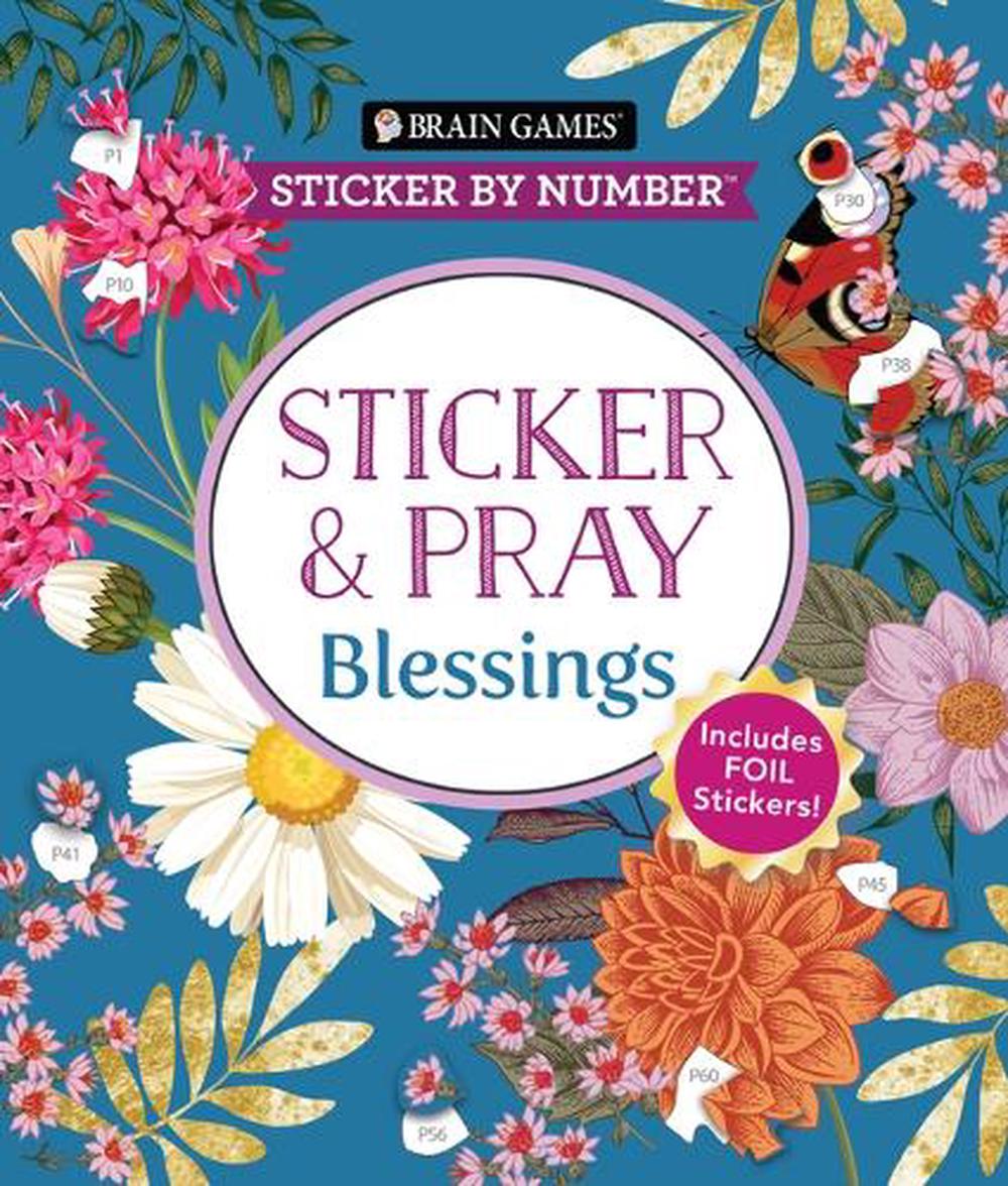 Brain Games - Sticker by Number - Sticker and Pray: Blessings (24 Images to Sticker), 9781639388110