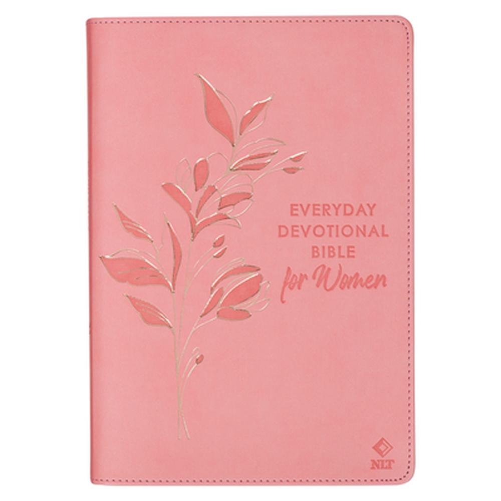 NLT Holy Bible Everyday Devotional Bible for Women New Living Translation, Vegan Leather, Pink Debossed, 9781639524150