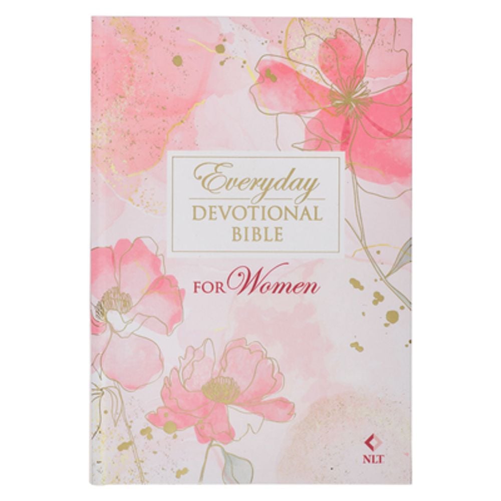 NLT Holy Bible Everyday Devotional Bible for Women New Living Translation, Pink Printed Floral by Christian Art Gifts - ISBN: 9781639524228