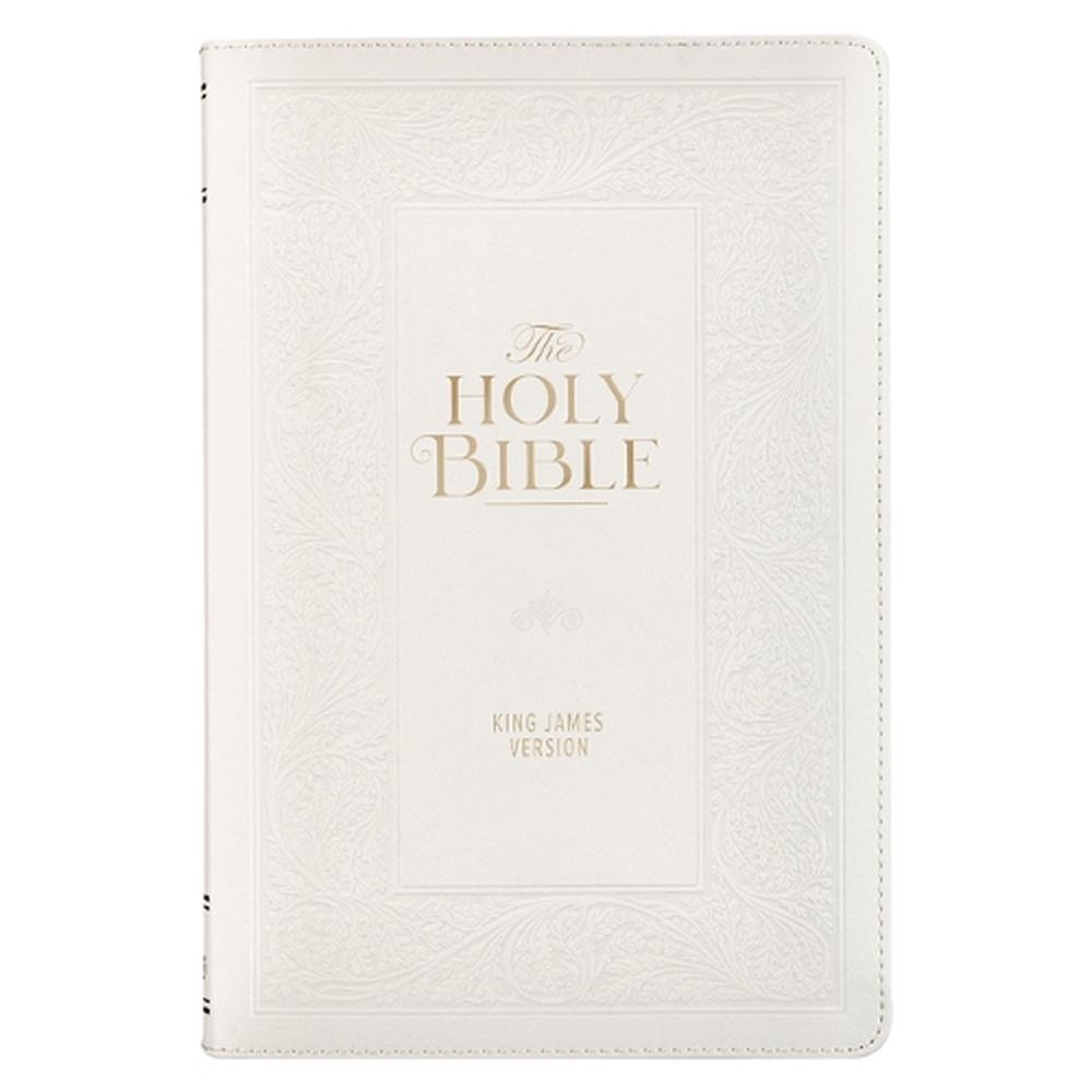 KJV Bible Giant Print Standard Faux Leather White, 9781639526772