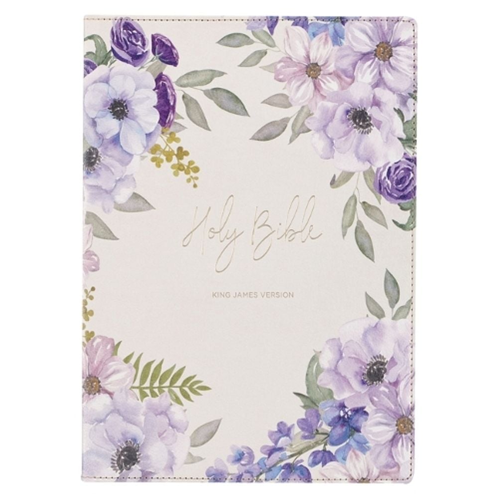 KJV Bible Giant Print Full-Size Faux Leather Floral by Christian Art Gifts - ISBN: 9781639526789