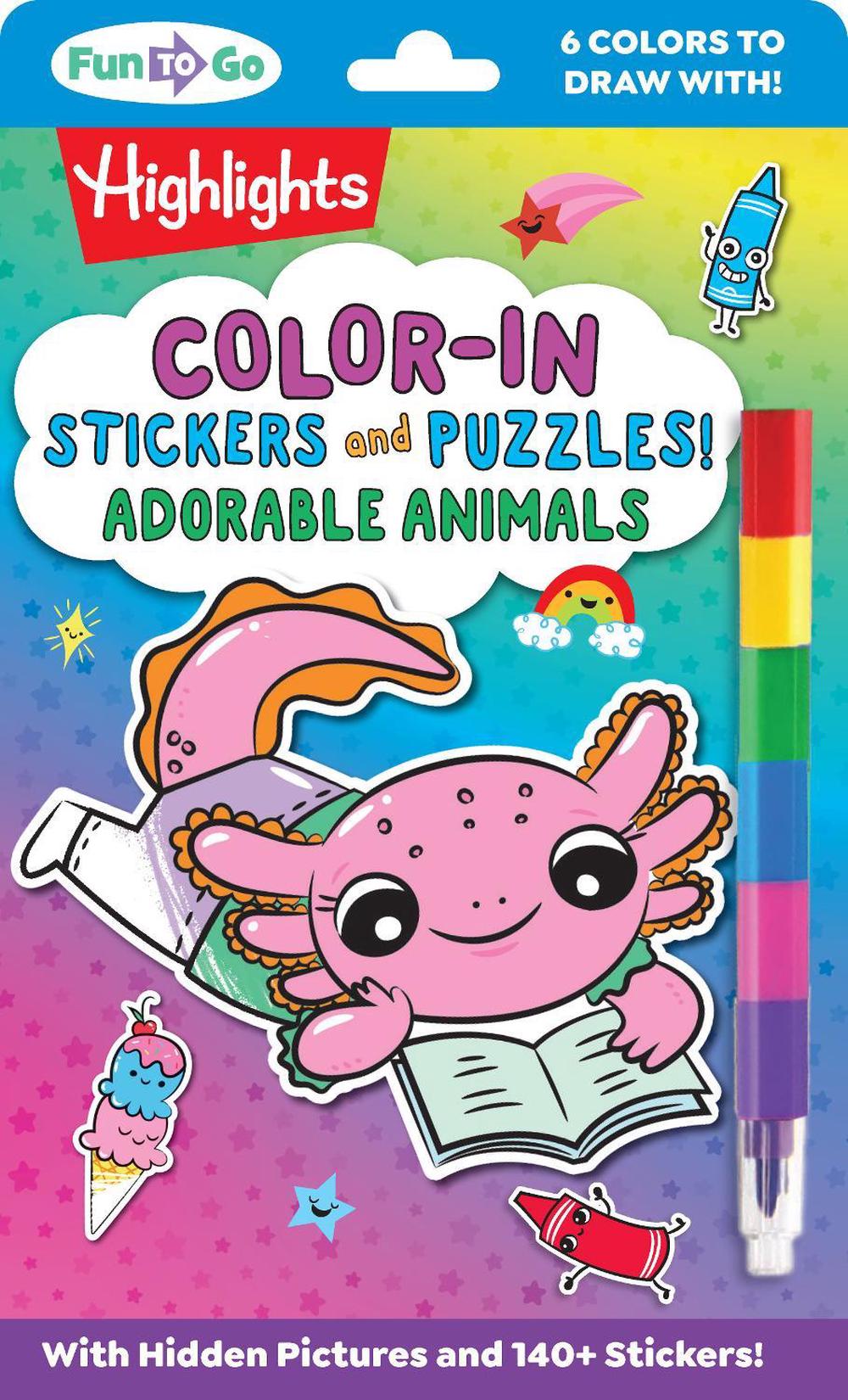 Color-In Stickers and Puzzles! Adorable Animals by Highlights - ISBN: 9781639622894