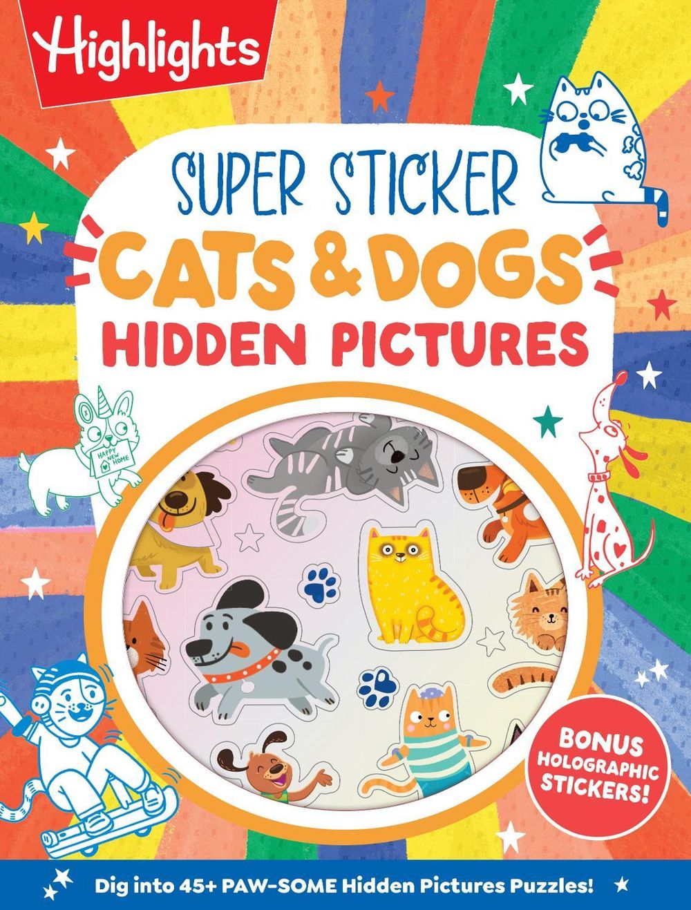 Super Sticker Cats & Dogs Hidden Pictures by Highlights - ISBN: 9781639625659