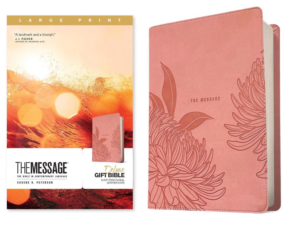 Message Deluxe Gift Bible, Large Print, Dusty Pink, 9781641589475