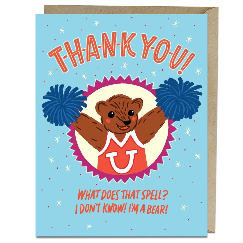 6-Pack Em & Friends Thank You, I'm a Bear! Thank You Cards, 9781642464412