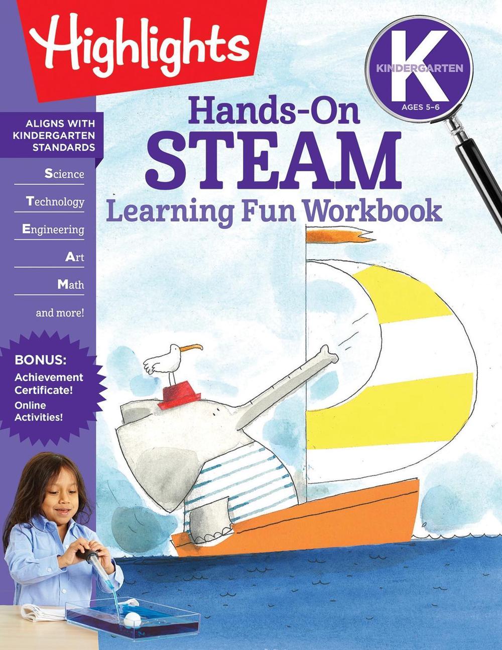 Kindergarten Hands-On STEAM Learning Fun Workbook, 9781644721872