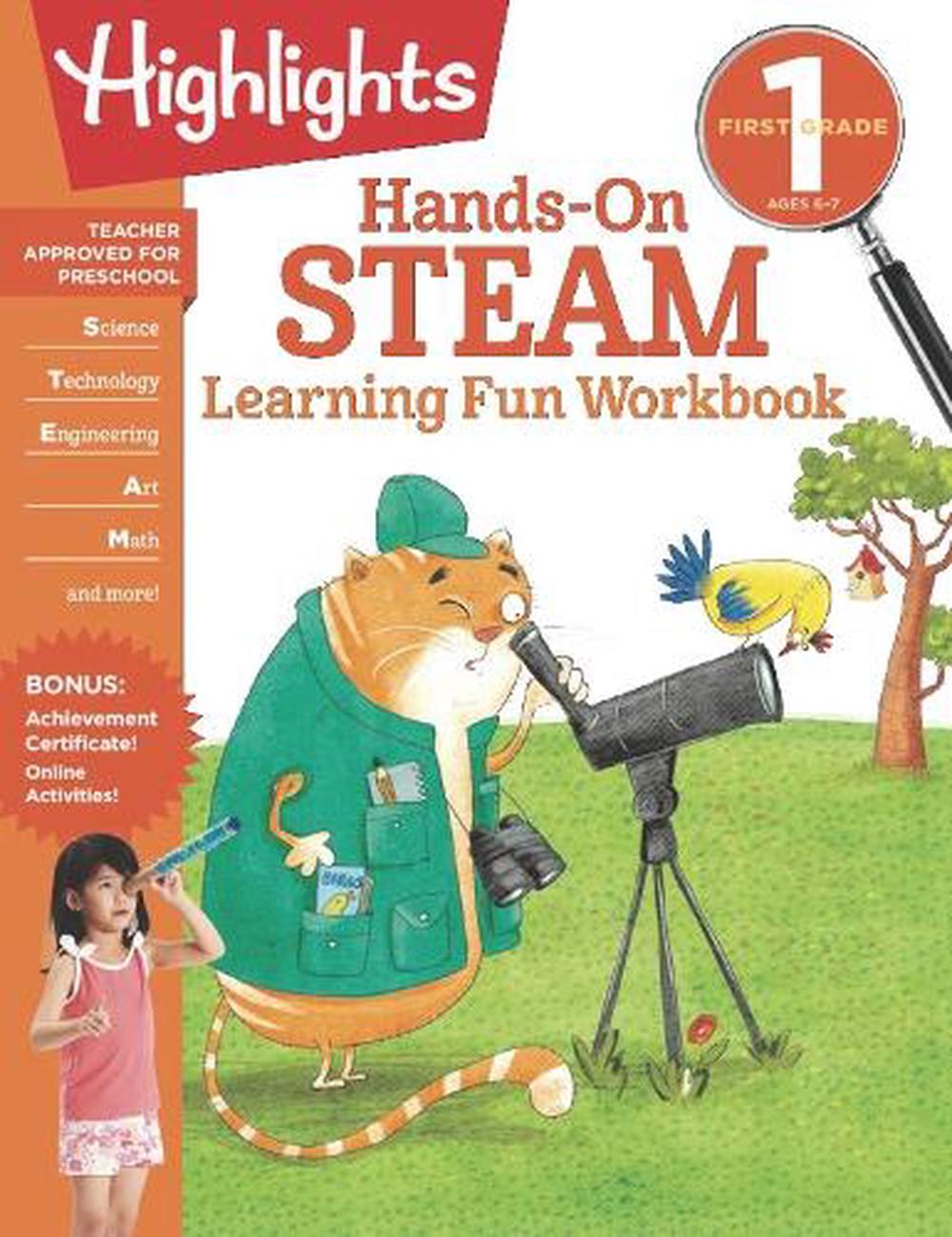 First Grade Hands-On STEAM Learning Fun Workbook by Highlights Learning ...