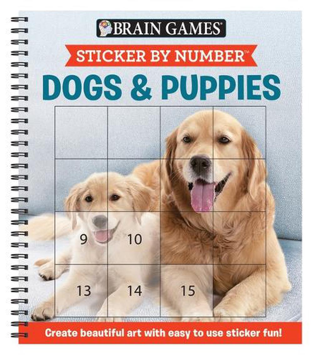 Brain Games Sticker by Number Dogs and Puppies (Square Stickers