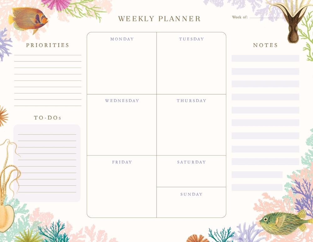 Art of Nature: Under the Sea Weekly Planner Notepad by Insight Editions - ISBN: 9781647223939