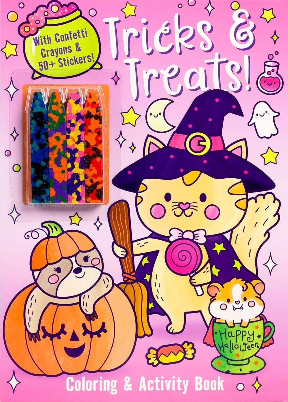 Tricks & Treats! Coloring & Activity Book with Confetti Crayons & 50+ Stickers! by Delaney Foerster - ISBN: 9781667212760