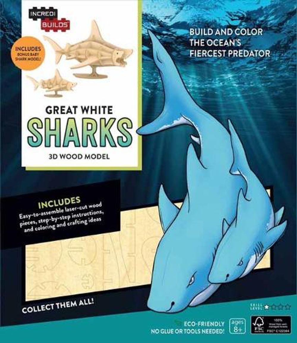 IncrediBuilds: Great White Sharks 3D Wood Model by Insight Editions - ISBN: 9781682980330