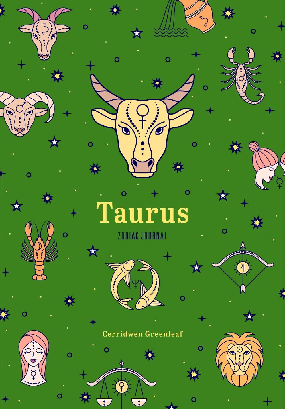 Cerridwen Greenleaf Taurus Zodiac Journal, 9781684810888
