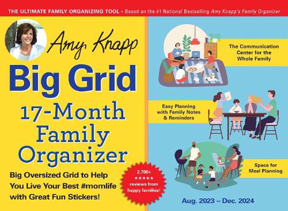 Sourcebooks 2024 Amy Knapp's Big Grid Family Organizer Wall Calendar by