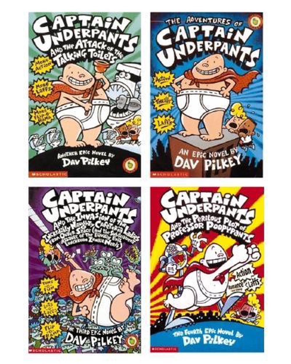 Captain Underpants Movie Box Set 1-4 by Dav Pilkey, Paperback,  9781742763248