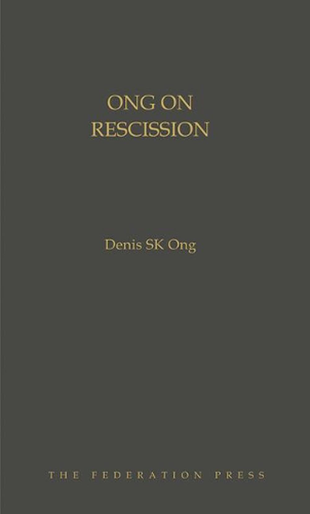 Ong on Rescission, 9781760020361