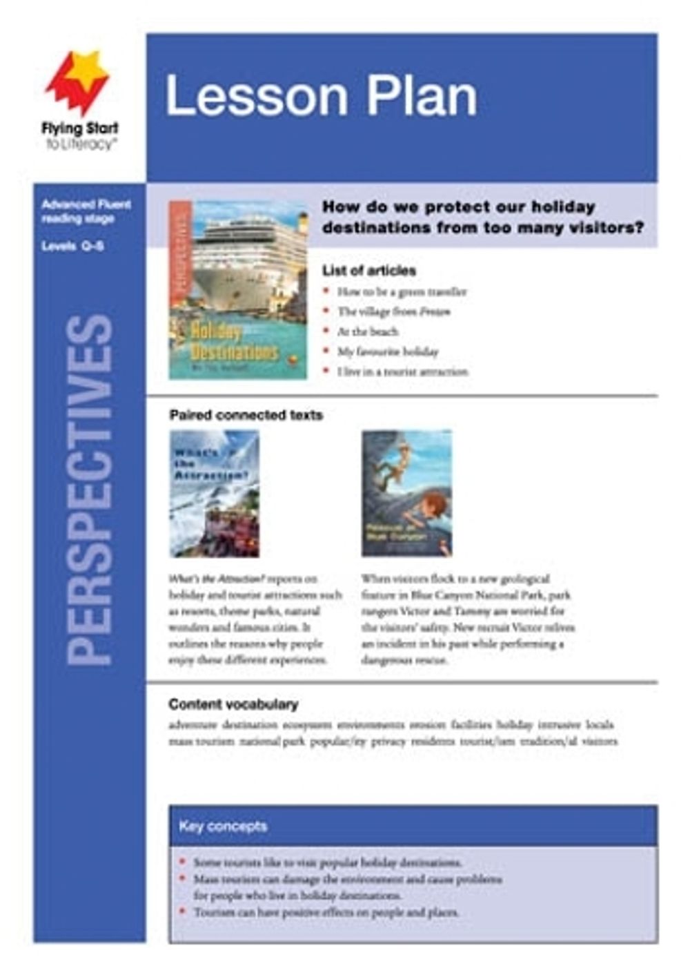 Lesson Plan - Vacation Destinations: Are They Overloved? by Shanahan - ISBN: 9781761073564