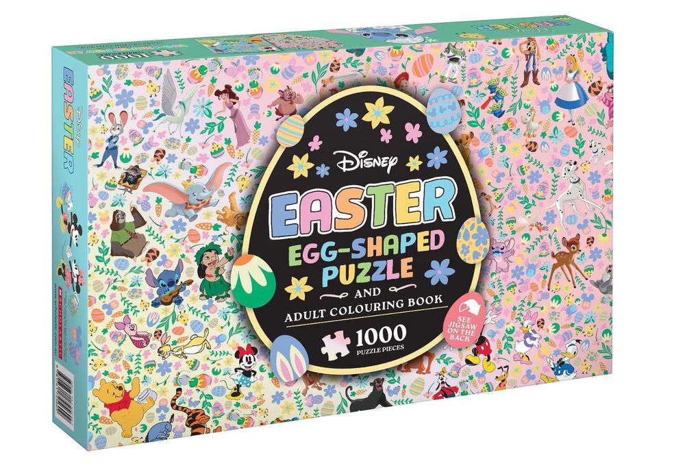 Disney: Easter Adult Colouring Book and Puzzle (1000 Piece Egg Shaped Puzzle) by Disney - ISBN: 9781761725609