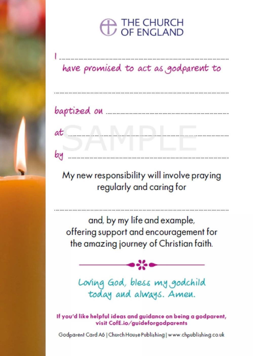 Church House Publishing Godparent Keepsake Card (pack of 50), 9781781404102