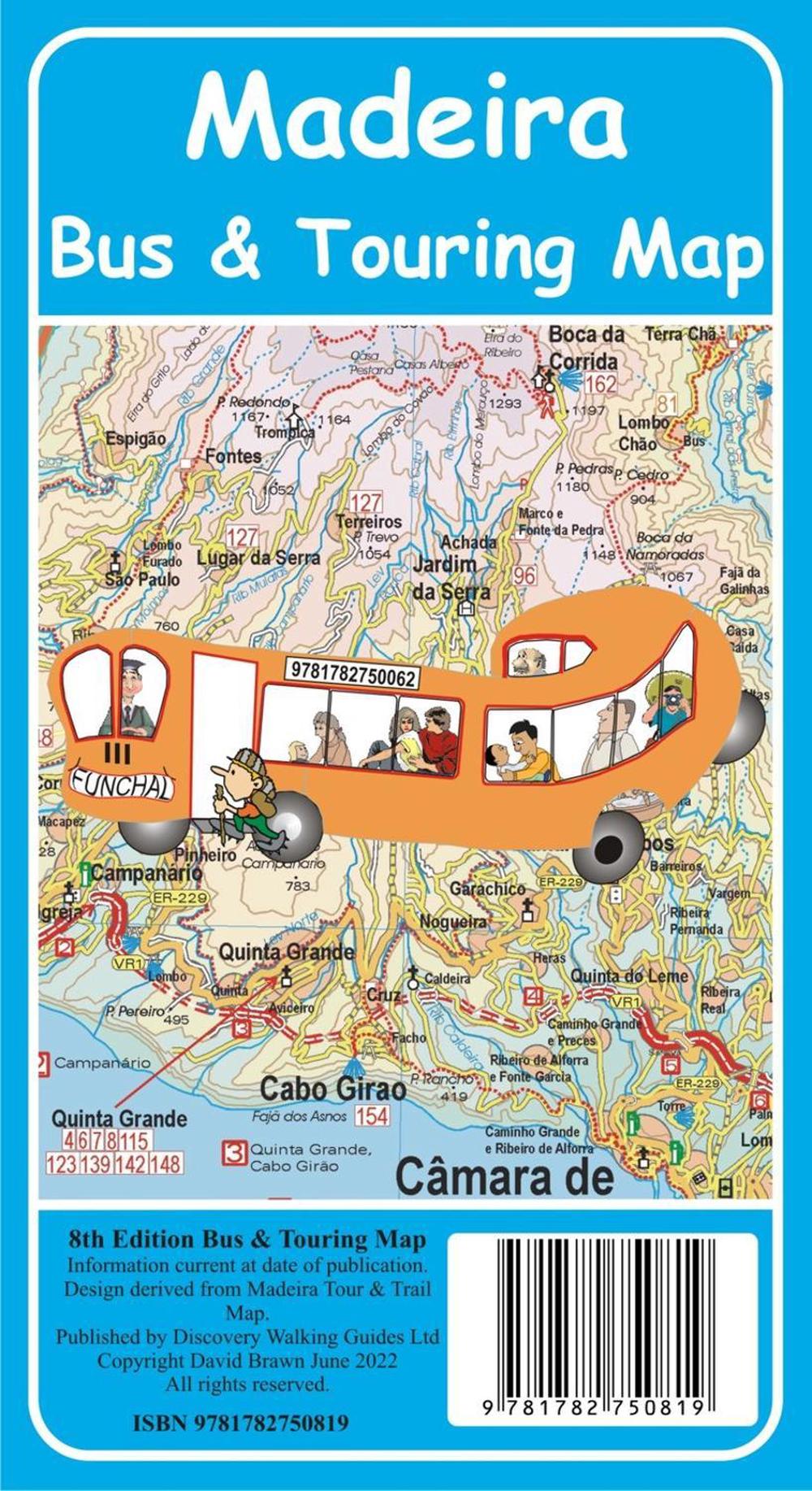 Madeira Bus and Touring Map by David Brawn - ISBN: 9781782750819