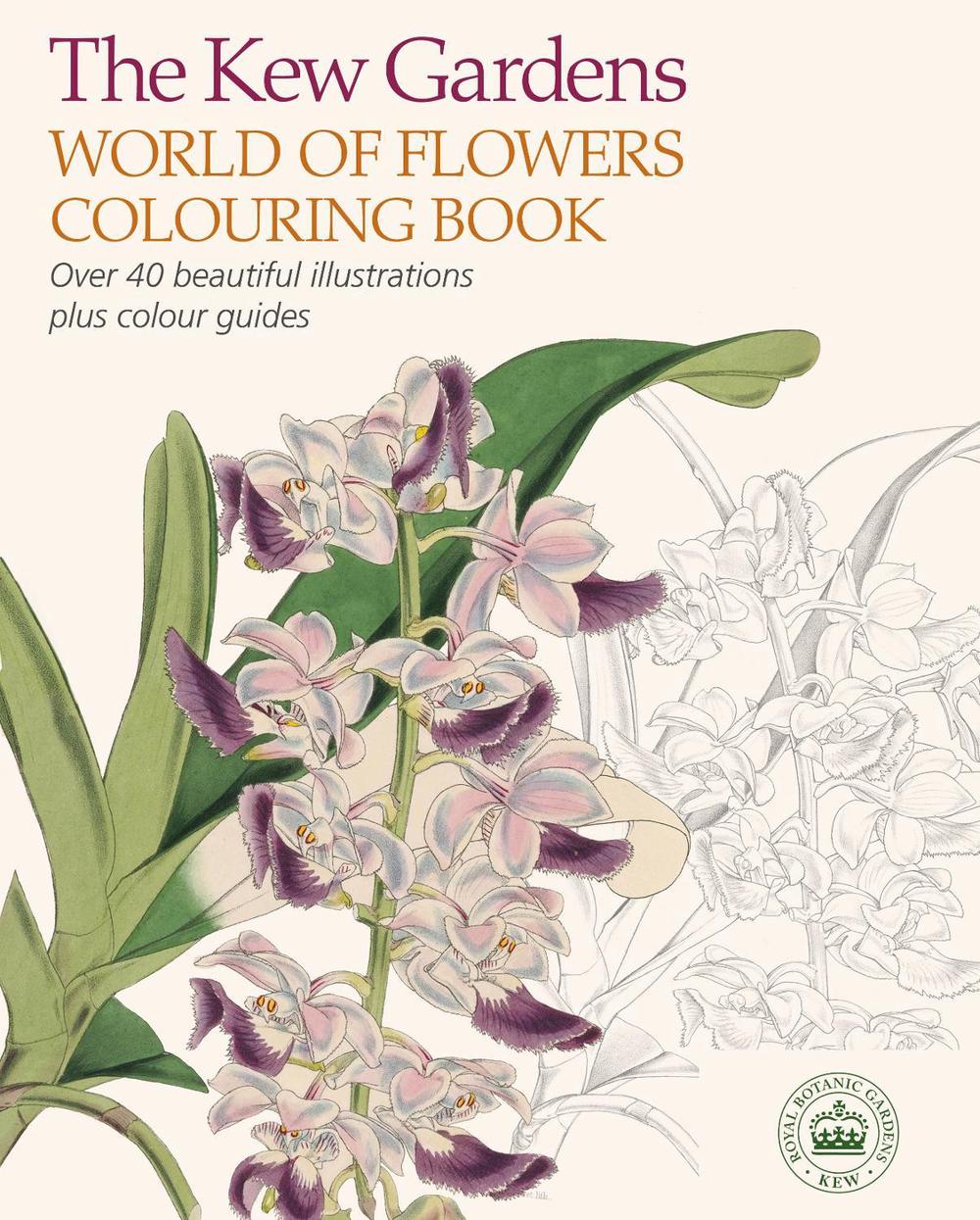 Arcturus Kew Gardens World of Flowers Colouring Book, 9781784283223