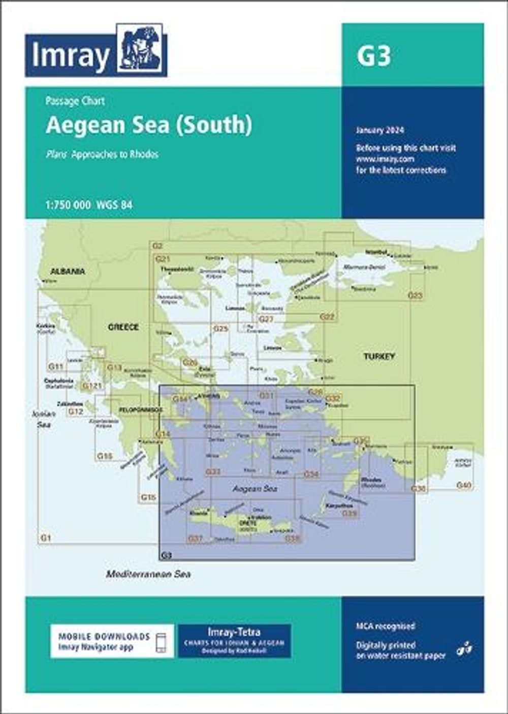 G3 Aegean Sea (South) by Imray G. Series - ISBN: 9781786795441