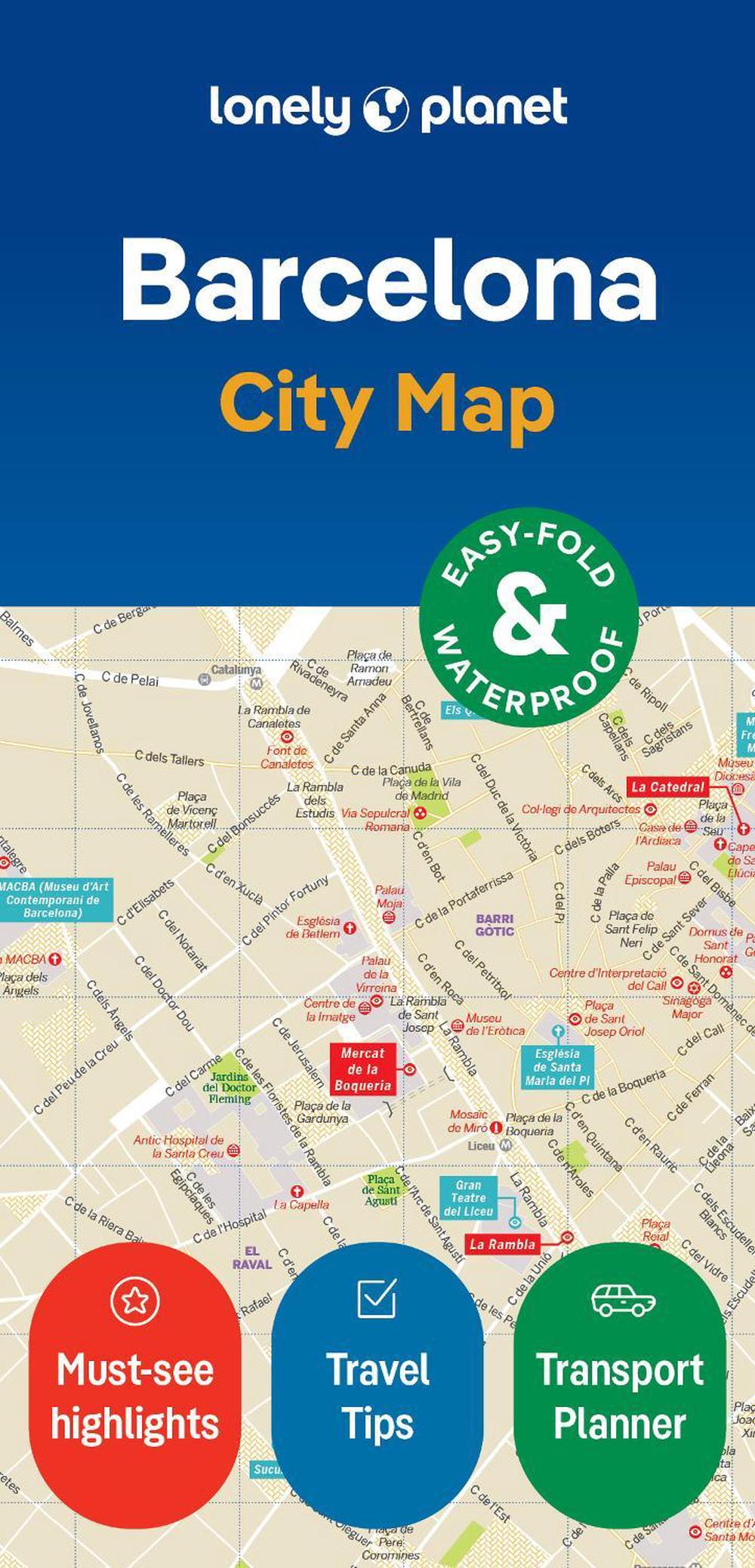 Lonely Planet Barcelona City Map, 9781787015296