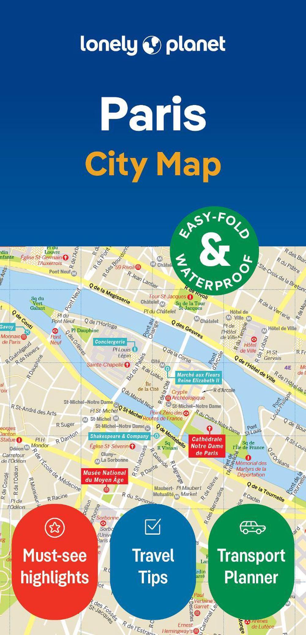Lonely Planet Paris City Map, 9781787016118