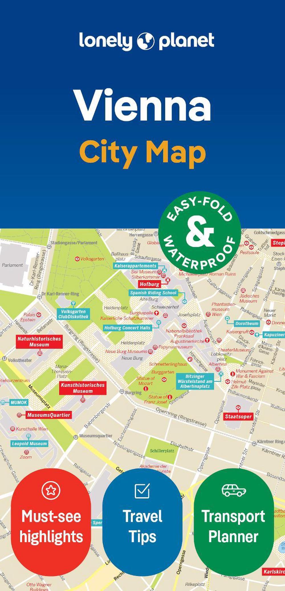 Lonely Planet Vienna City Map, 9781787017924