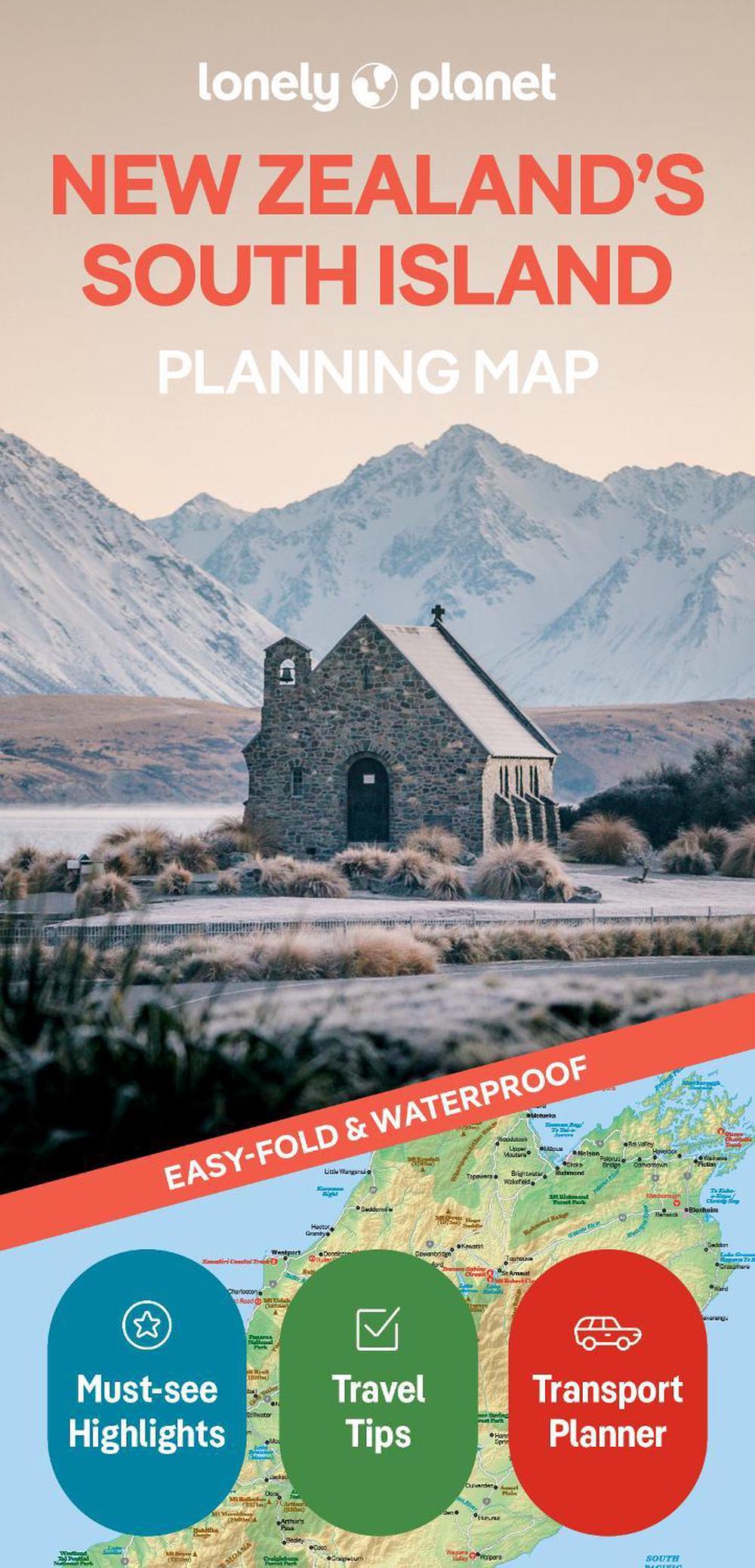 Lonely Planet New Zealand's South Island Planning Map, 9781788688468