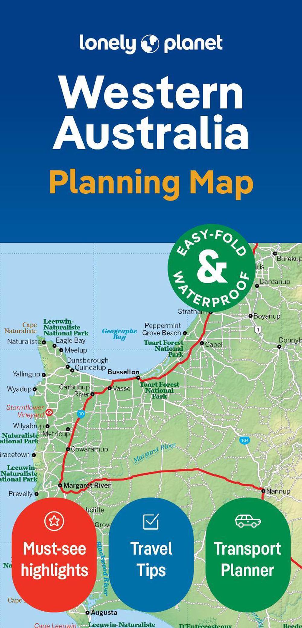 Lonely Planet Western Australia Planning Map, 9781788688994