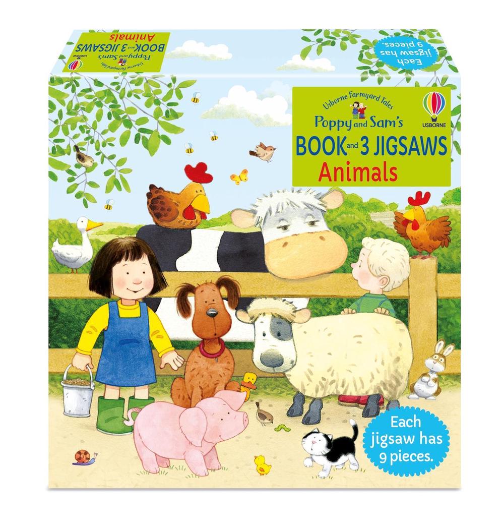 Poppy and Sam's Book and 3 Jigsaws: Animals, 9781801318471