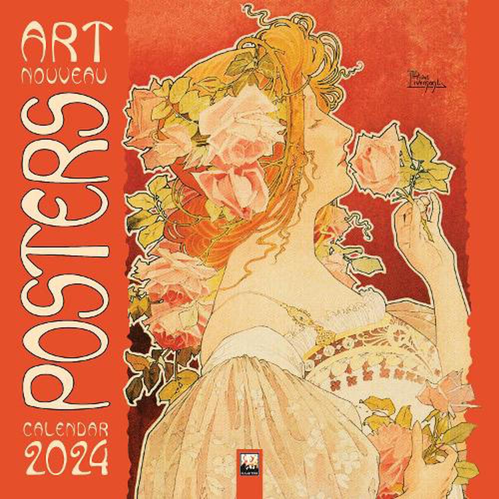 Flame Tree Studio Art Nouveau Posters Wall Calendar 2024 Art Calendar   9781804173886 