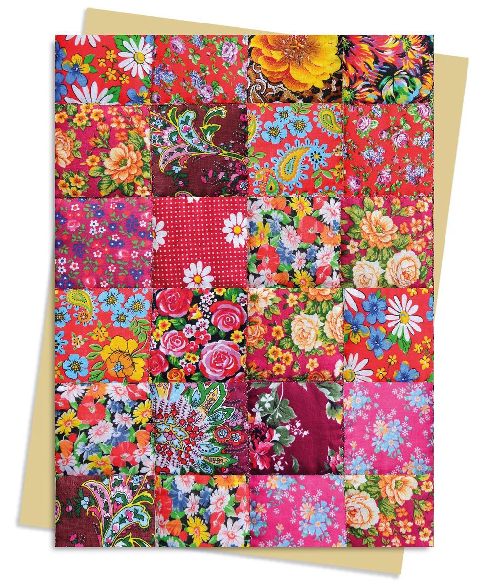 Flame Tree Studio Floral Patchwork Quilt Greeting Card Pack, 9781804176290