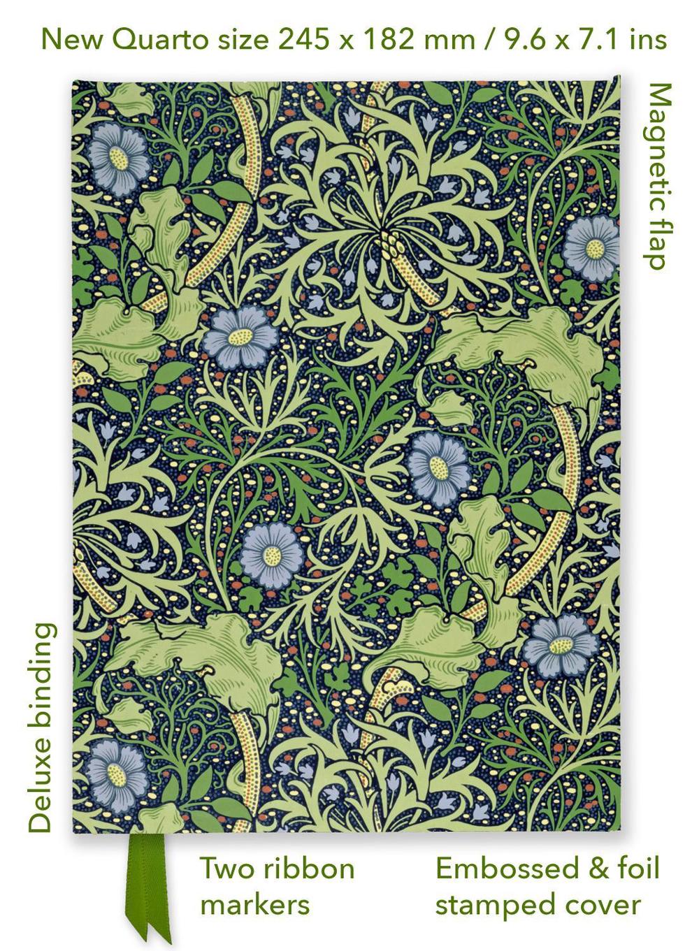 Flame Tree Studio William Morris: Seaweed (Foiled Quarto Journal), 9781804177716