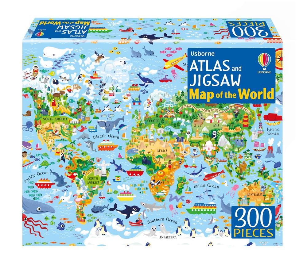 Atlas and Jigsaw Map of the World, 9781805071242