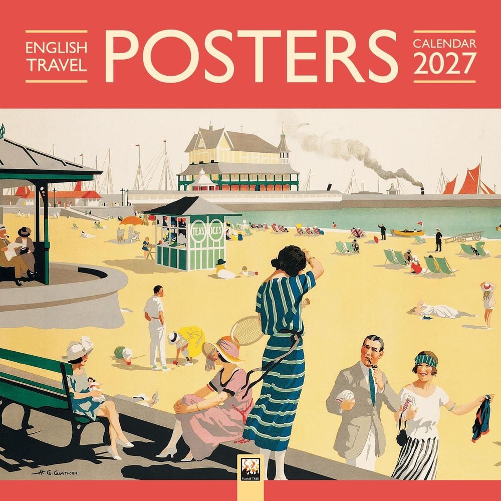English Travel Posters Wall Calendar 2027 (Art Calendar) by Flame Tree Studio - ISBN: 9781806940417