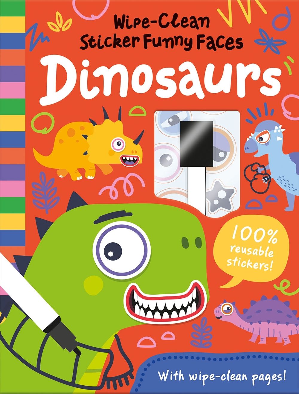 Wipe-Clean Sticker Funny Faces Dinosaurs by Rob Abbott - ISBN: 9781835550373