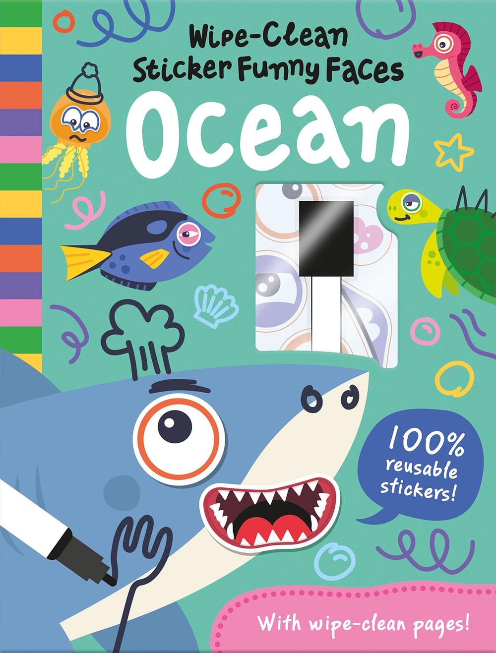 Wipe-Clean Sticker Funny Faces Ocean by Rob Abbott - ISBN: 9781835550380