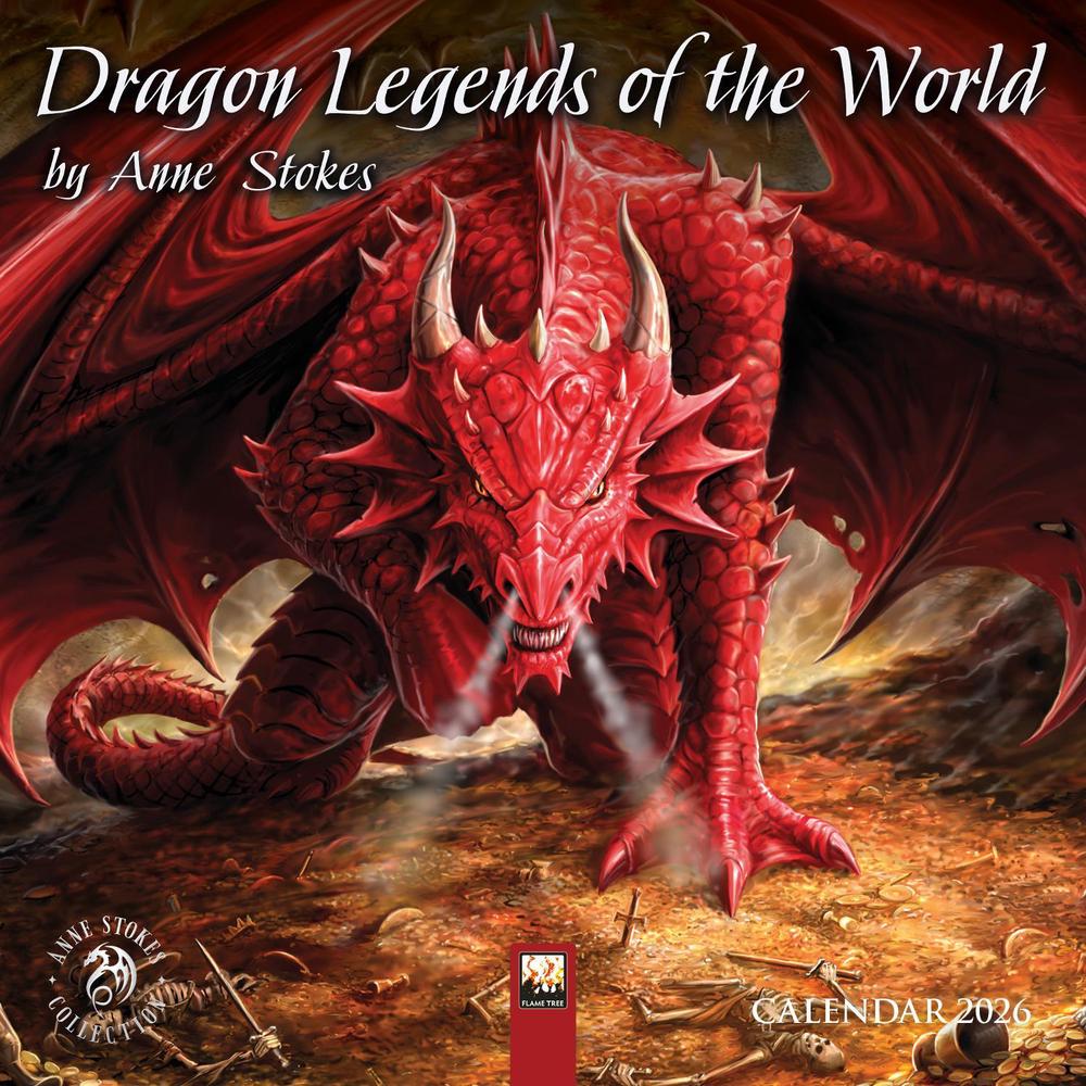 Flame Tree Studio Anne Stokes: Dragon Legends of the World Mini Wall calendar 2026 (Art Calendar), 9781835624371
