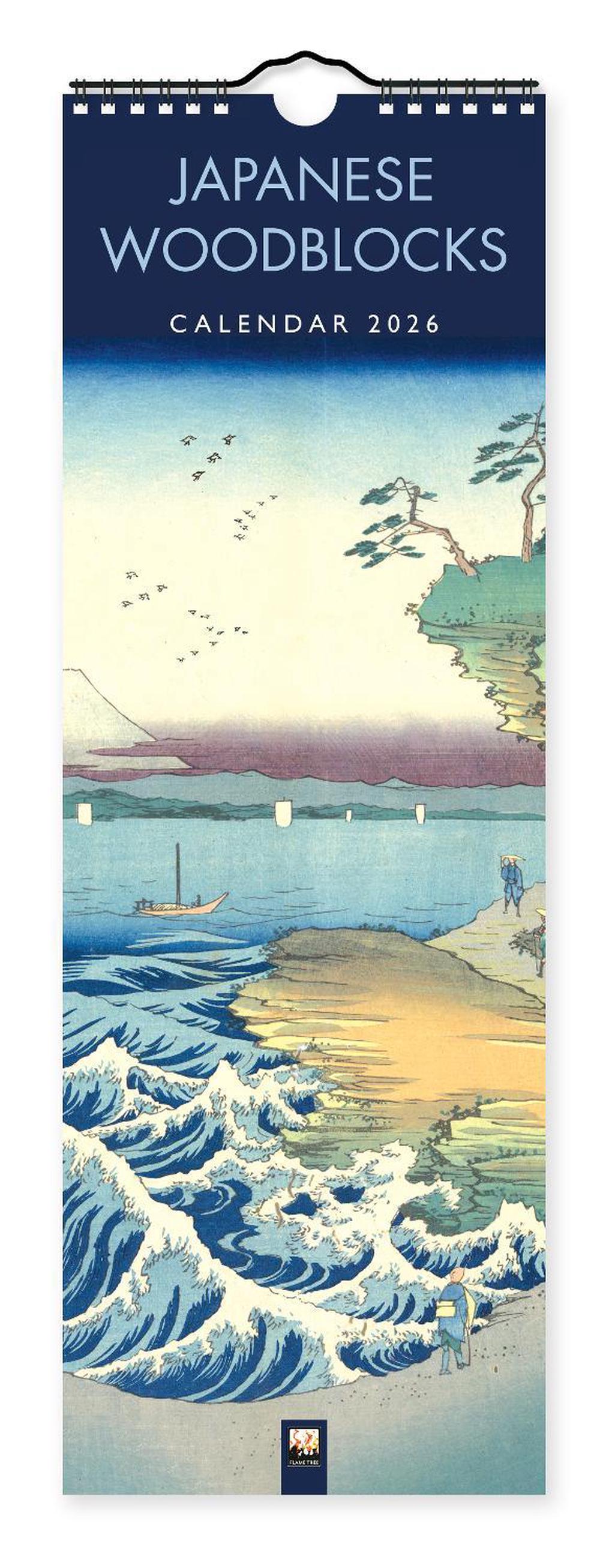 Japanese Woodblocks Slim Calendar 2026 (Art Calendar), 9781835624500