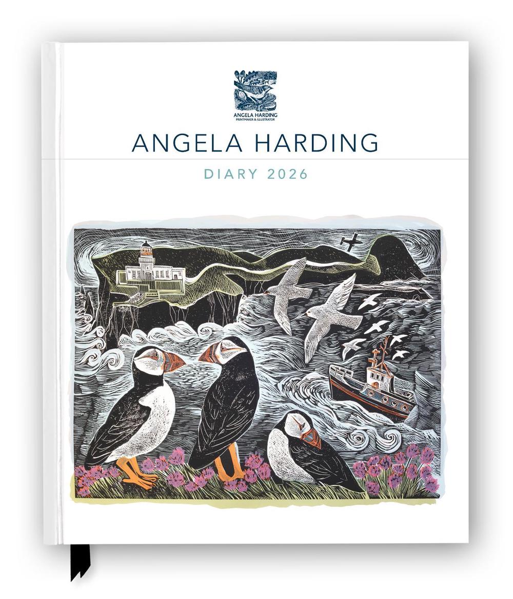 Angela Harding 2026 Desk Diary Planner - Week to View, Illustrated throughout, 9781835624579