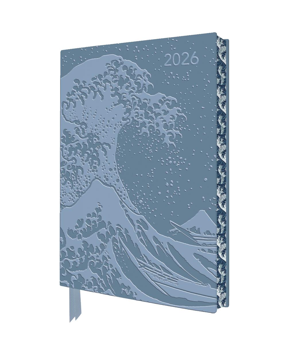 Katsushika Hokusai: The Great Wave 2026 Artisan Art Vegan Leather Diary Planner - Page to View with Notes, 9781835624777
