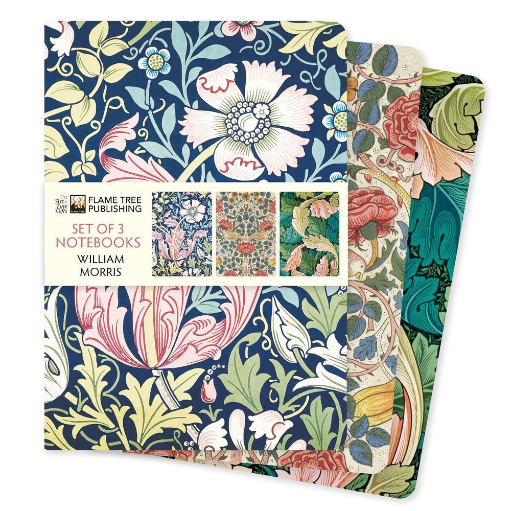 William Morris Set of 3 Standard Notebooks, 9781835625132