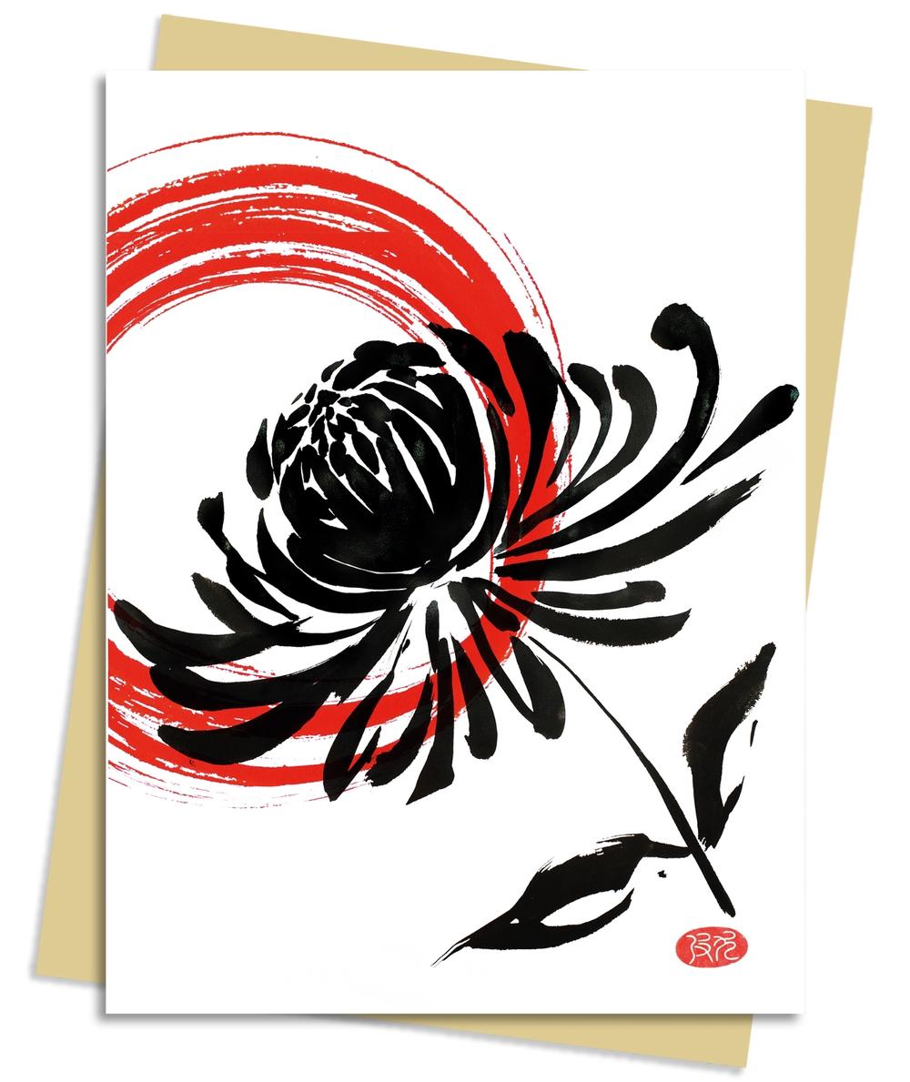 Sumi Flowers: Crysanthemum Greeting Card Pack, 9781835628812