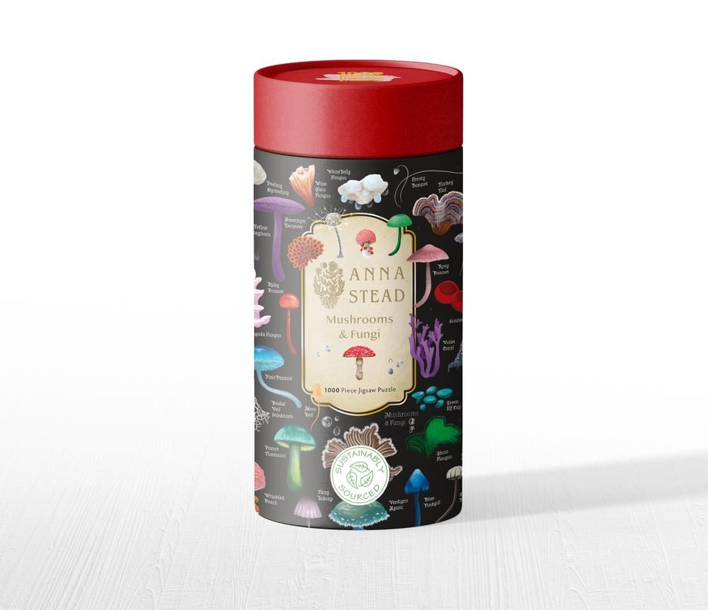 Adult Cylinder Jigsaw Puzzle Anna Stead: Mushrooms & Fungi by Flame Tree Studio - ISBN: 9781835629185