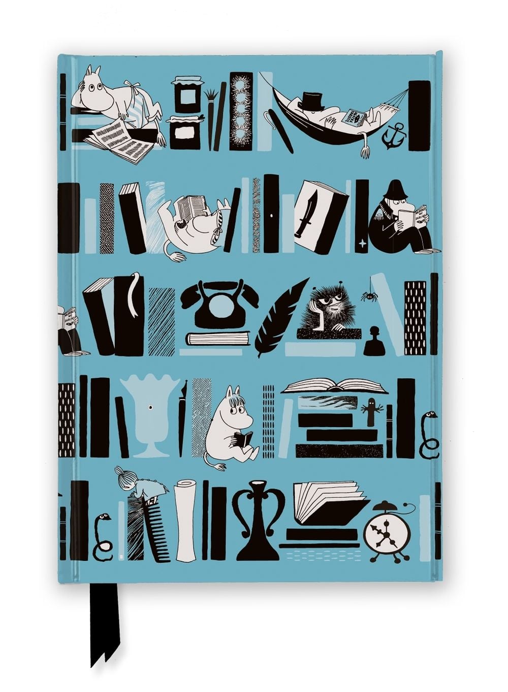 Moomin Bookshelves: Pale Blue (Foiled Journal) by Flame Tree Studio - ISBN: 9781835629420