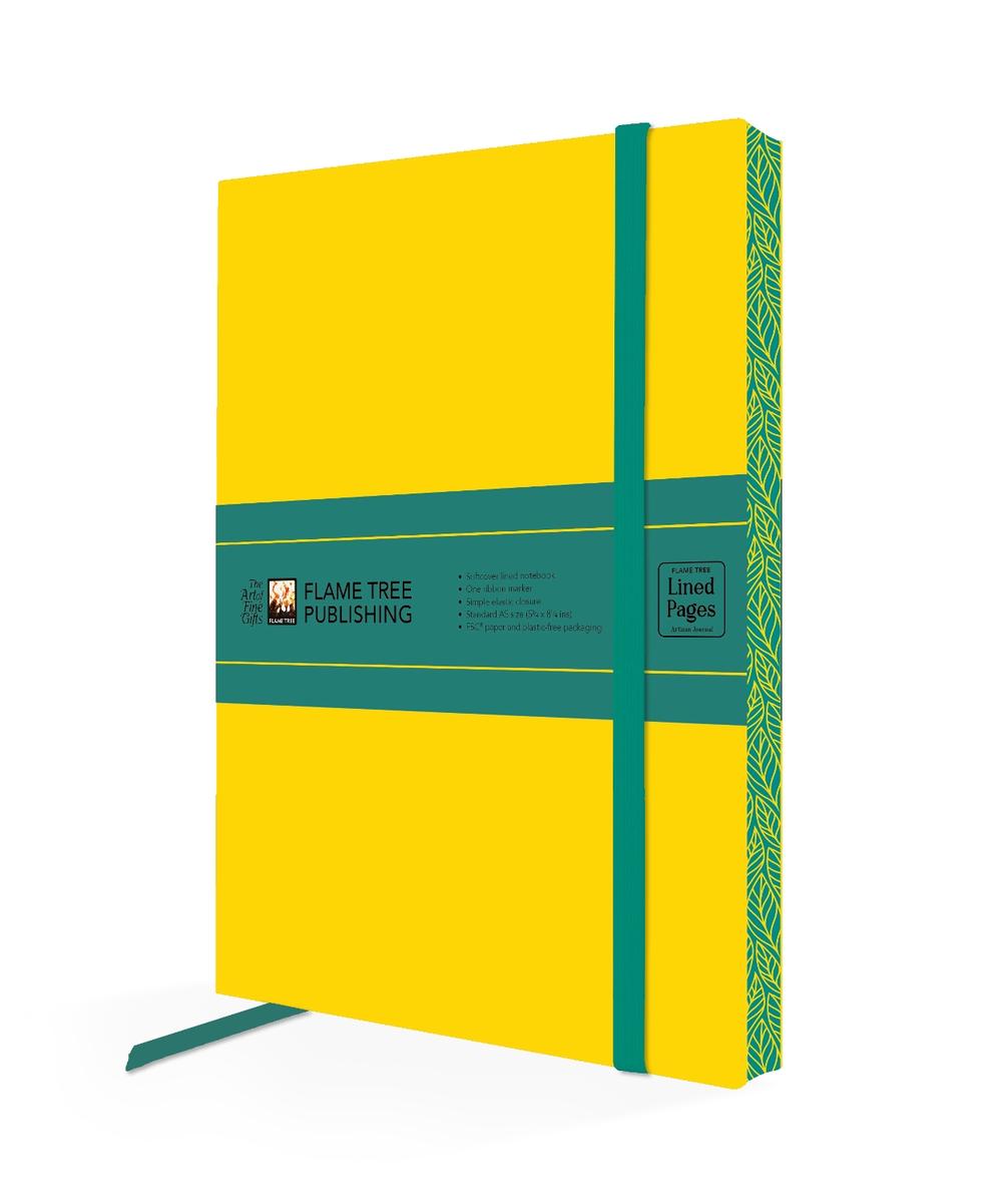 Yellow & Dark Teal Artisan Paperback Notebook by Flame Tree Studio - ISBN: 9781835629567